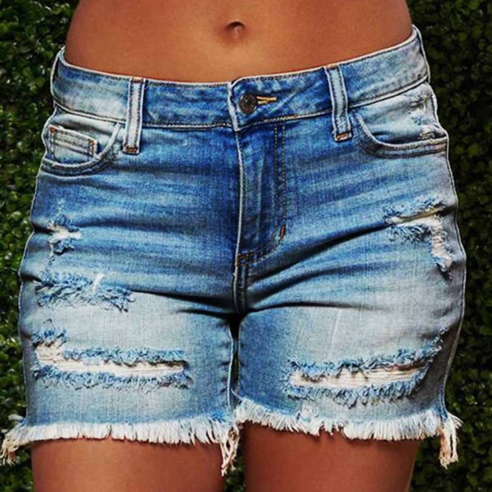 Ripped Denim Shorts